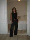Annika vest with buttons - Black