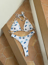 Martina bikini with pattern - White/blue