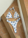 Martina bikini with pattern - White/blue