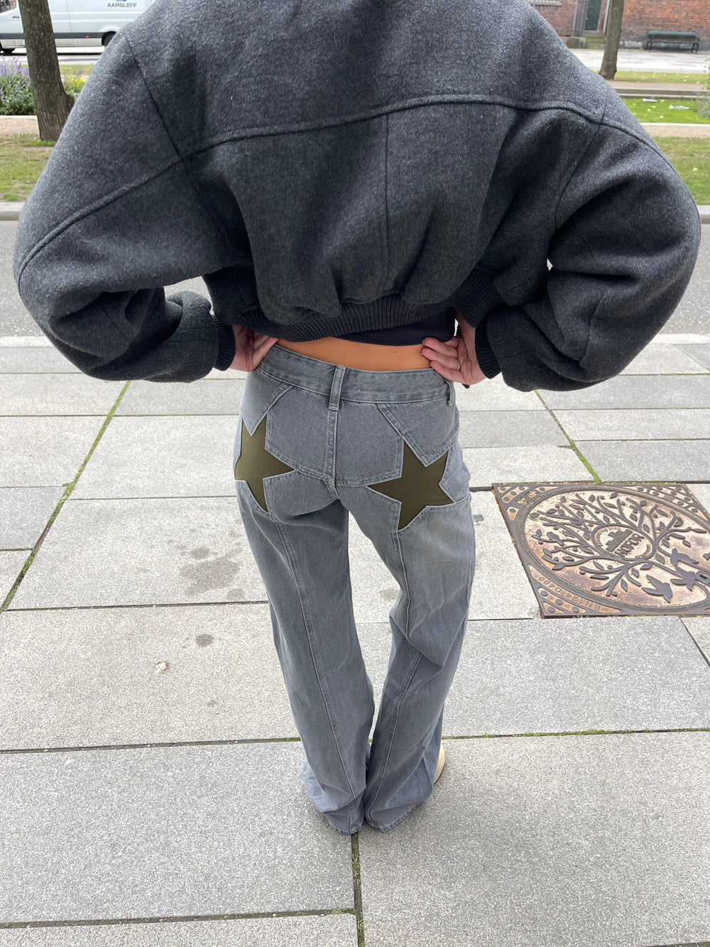 Star jeans med khaki stars - Grey