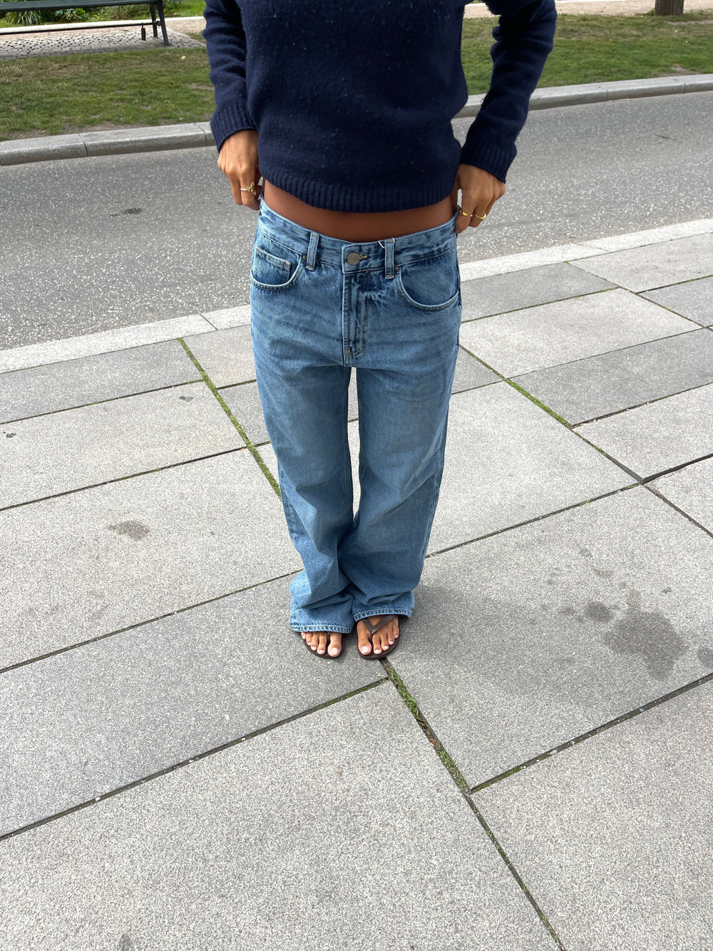 Star jeans with white stars - Light denim