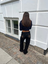 Star jeans with leopard stars - Black