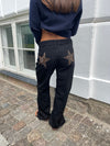 Star jeans with leopard stars - Black