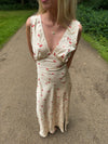 Marielle dress with flowers - Beige