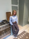 Lavinia striped cropped shirt - Blue/white