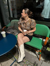 Akari blouse with puff sleeves - Leopard