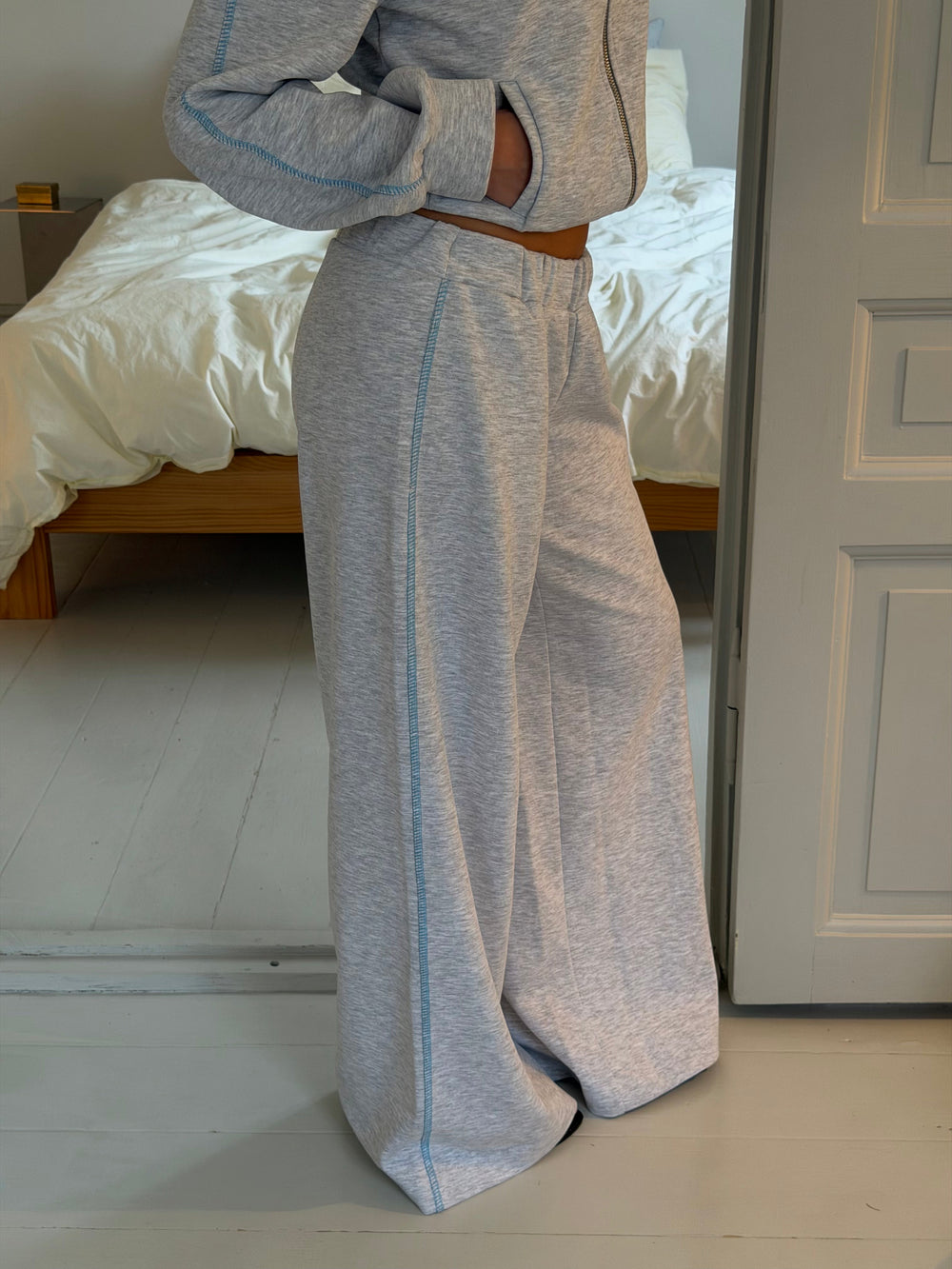 Beva sweatpants - Light grey/Blue