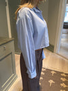 Lavinia striped cropped shirt - Blue/white