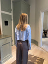 Lavinia striped cropped shirt - Blue/white