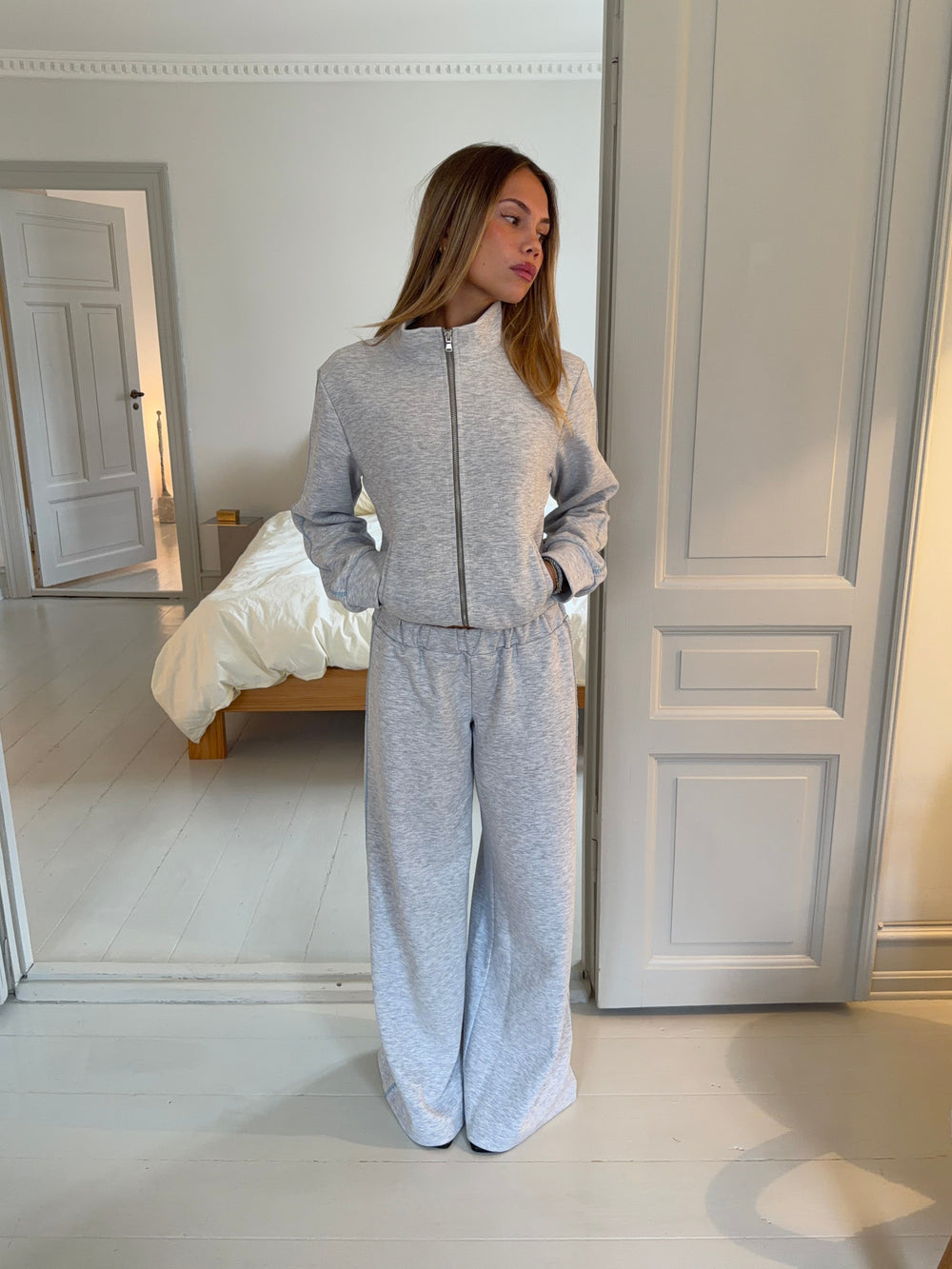 Beva sweatpants - Light grey/Blue