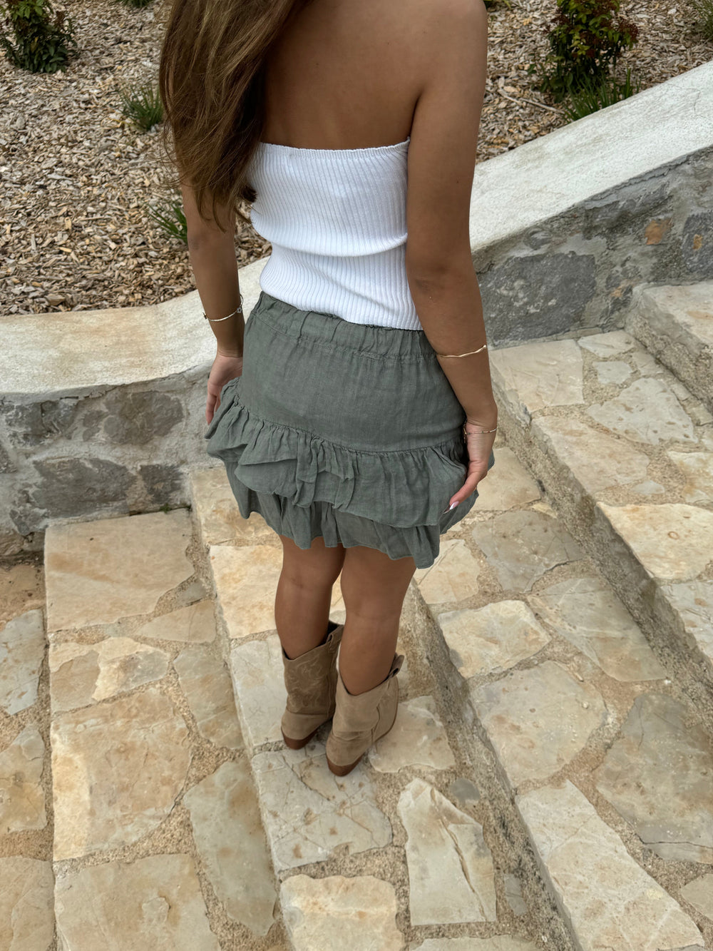 Ally linen skirt - Khaki