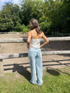 Blair satin tie top - White