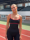 Speedana tank top - Jet black/cherry