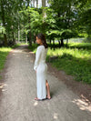 Ines knitted maxi skirt - White
