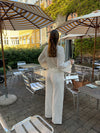 Mathilde Ravn pants with big embroidery - white
