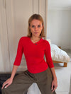 Tovina blouse with 3/4 sleeves - Red