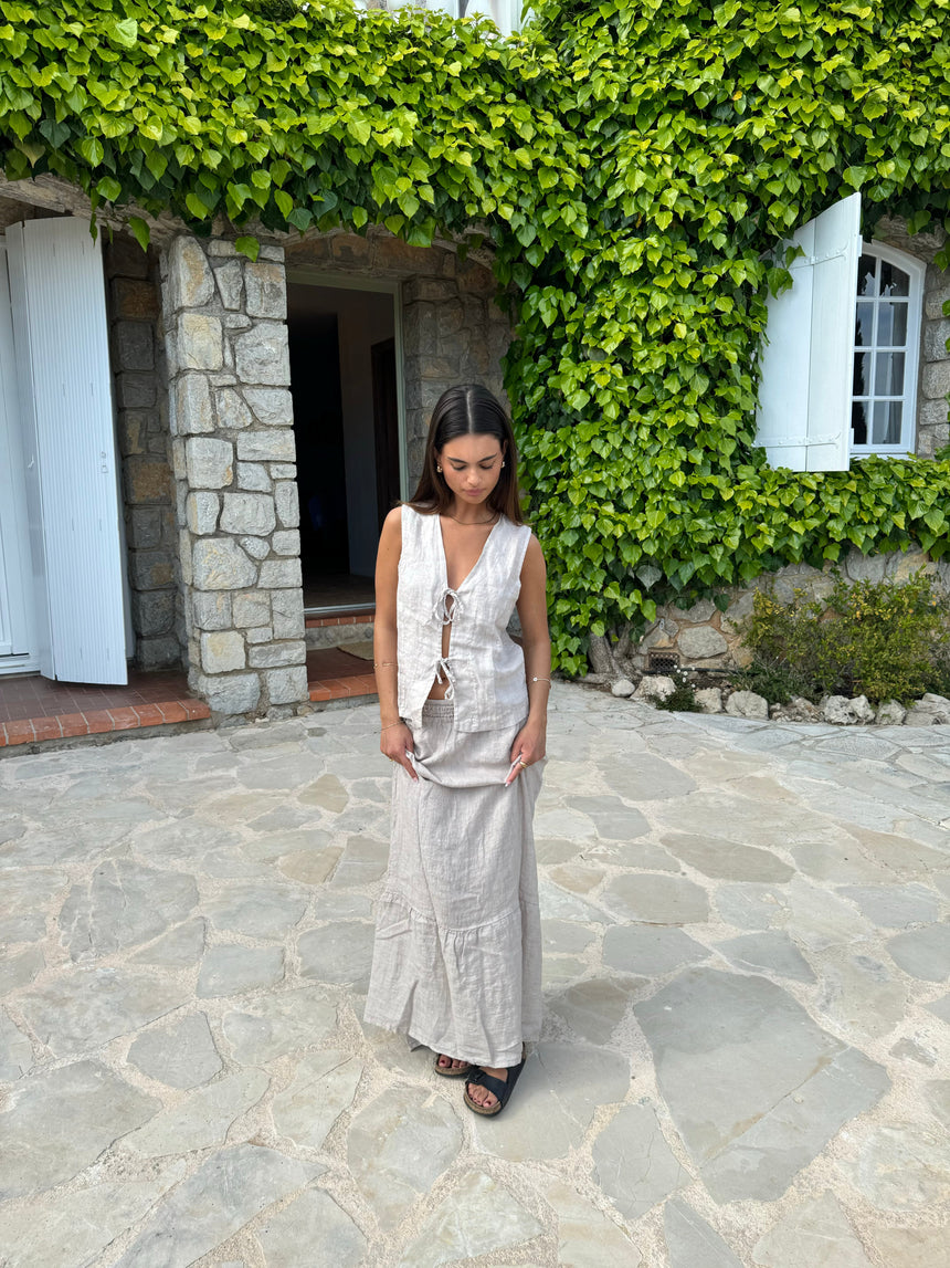 Anouska linen top - Beige
