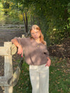 Rancy knitted mohair tee - Brown