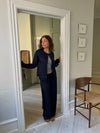Callie satin cardigan - Navy