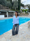 Kendall button shirt with stripes - Blue/white