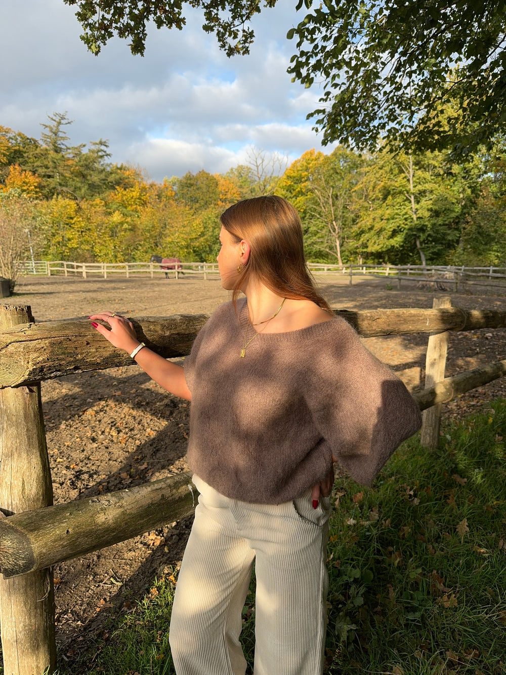 Rancy knitted mohair tee - Brown
