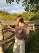 Rancy knitted mohair tee - Brown