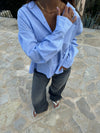 Kendall button shirt with stripes - Blue/white