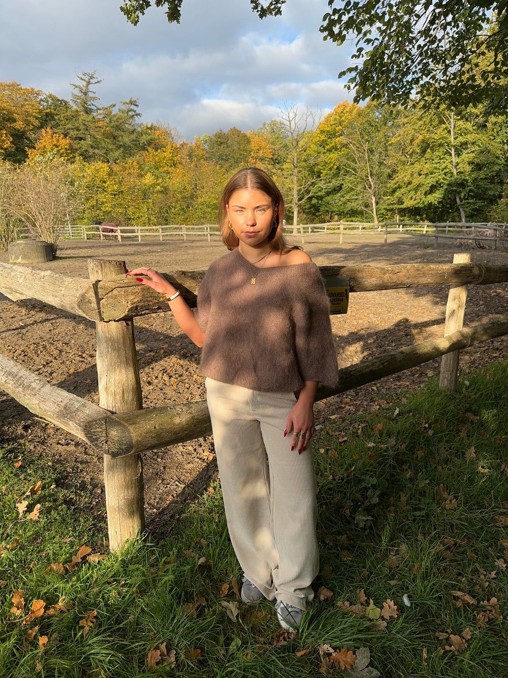 Rancy knitted mohair tee - Brown