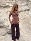 Cosimana pants with glitter waistband – Brown