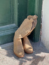 Bassau cowboy boots in beige imitated suede