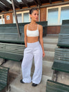 Juno sweatpants with folded waistband - Grey