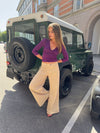 Johanne jeans with wide legs - Sand