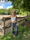 Merle one shoulder top with lace - White