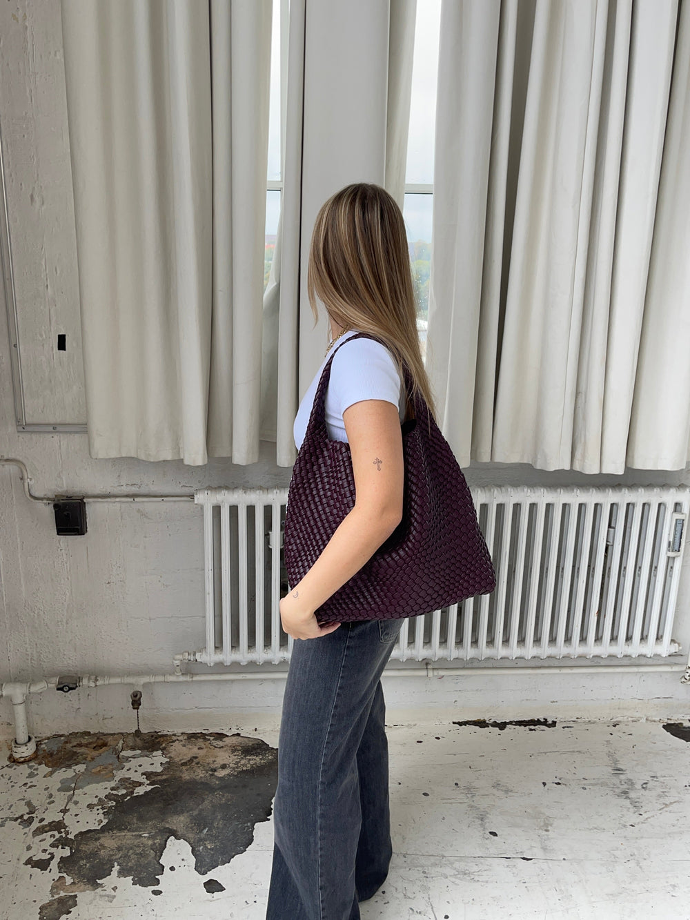 New York woven bag - Burgundy/purple