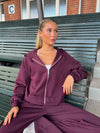 Katinka zip up hoodie - Dark purple