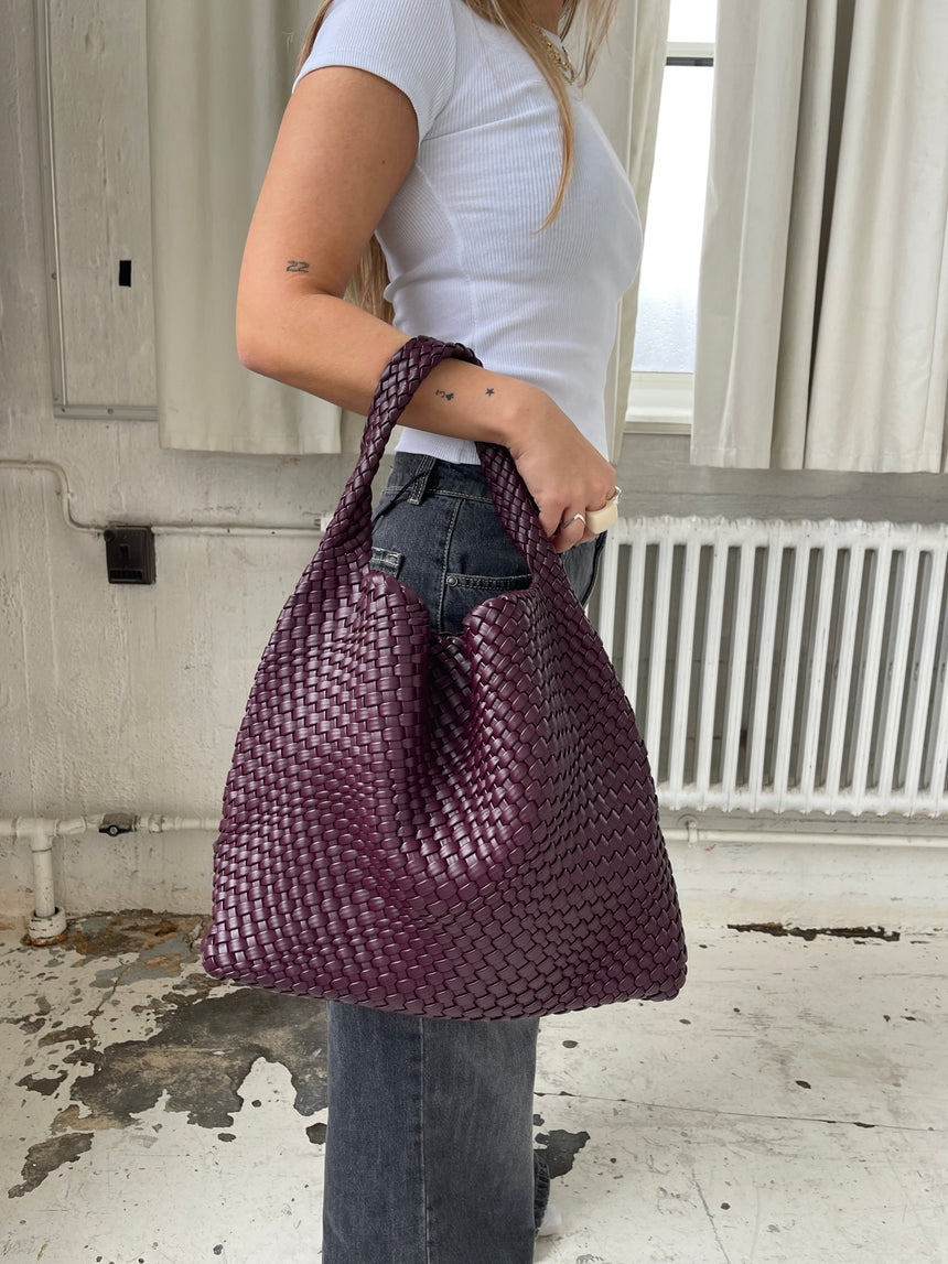 New York woven bag - Burgundy/purple