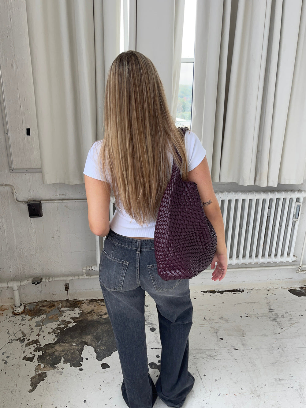 New York woven bag - Burgundy/purple
