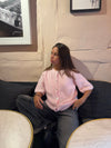 Serena knitted short sleeve cardigan - Pink