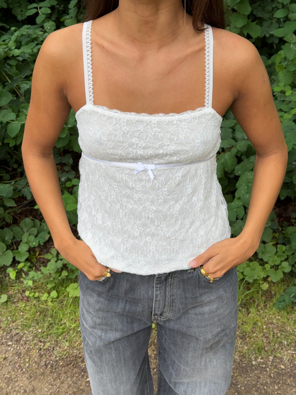 Bente lace top - White