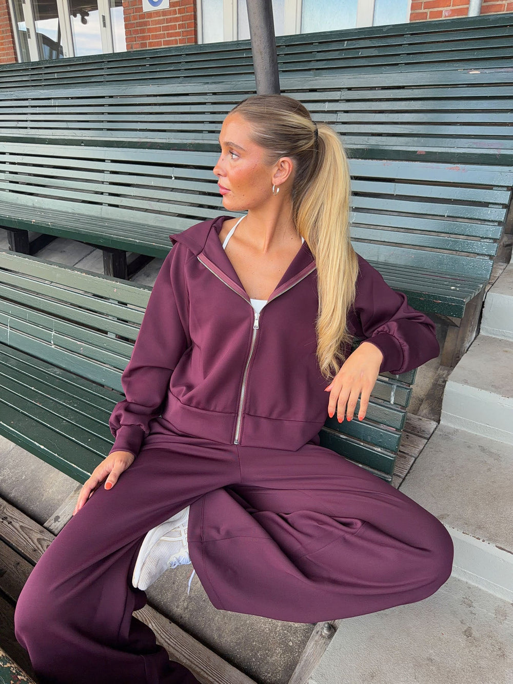 Katinka zip up hoodie - Dark purple