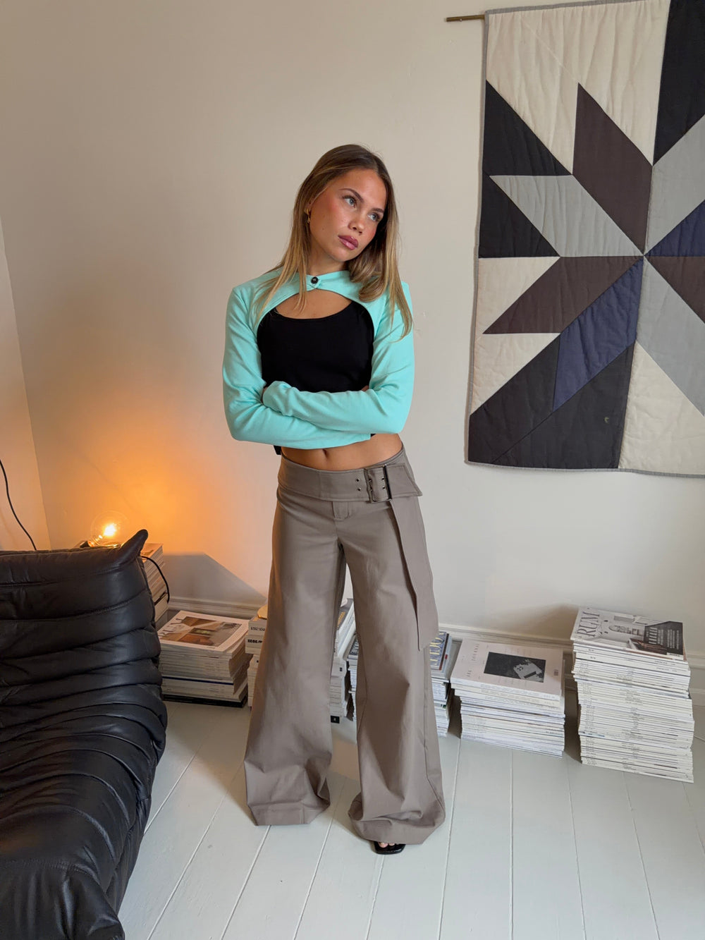 Tabea pants with belt - Taupe