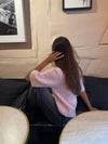 Serena knitted short sleeve cardigan - Pink