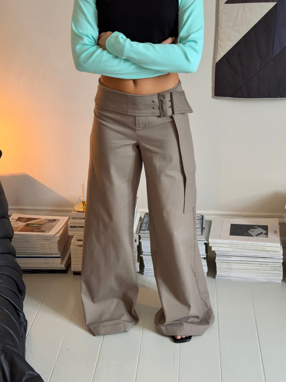 Tabea pants with belt - Taupe