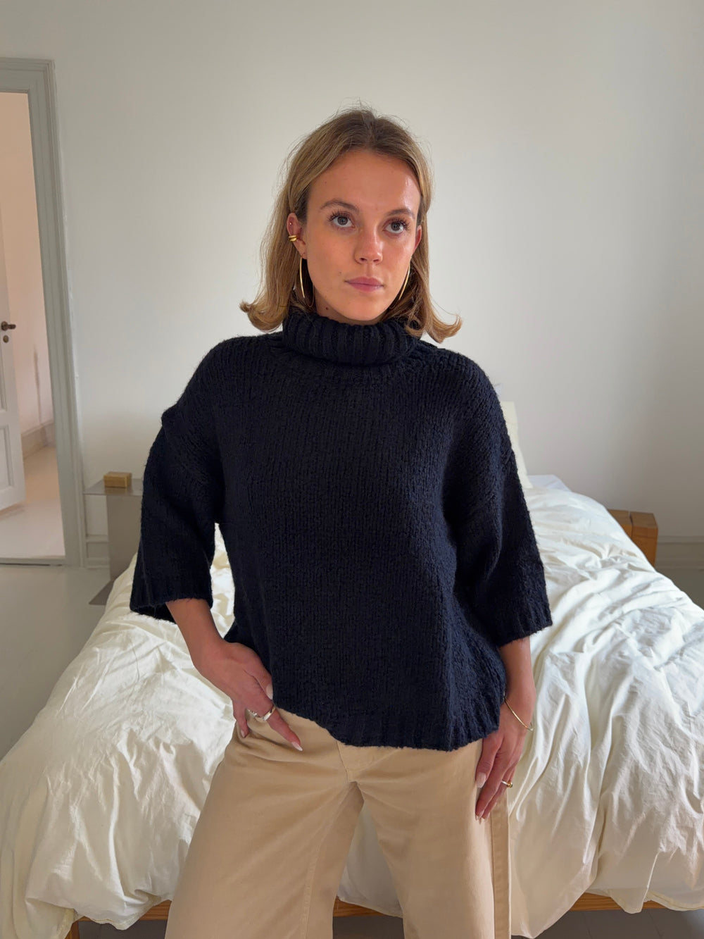 Dubleo knit with short sleeves - Navy