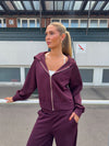 Katinka zip up hoodie - Dark purple
