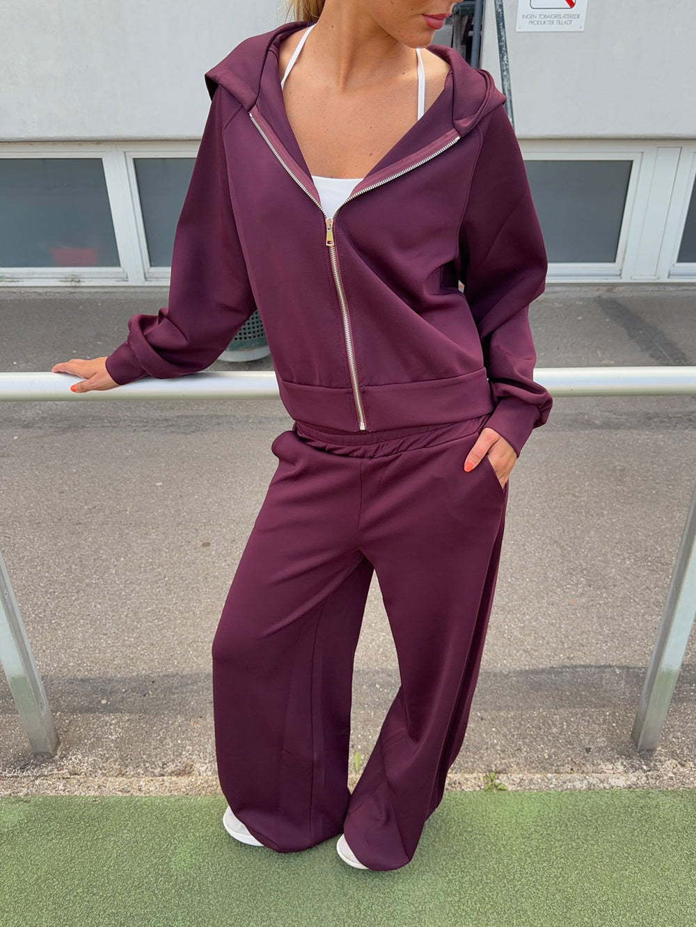 Katinka zip up hoodie - Dark purple