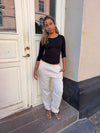 Hilja stribed linen pants - beige