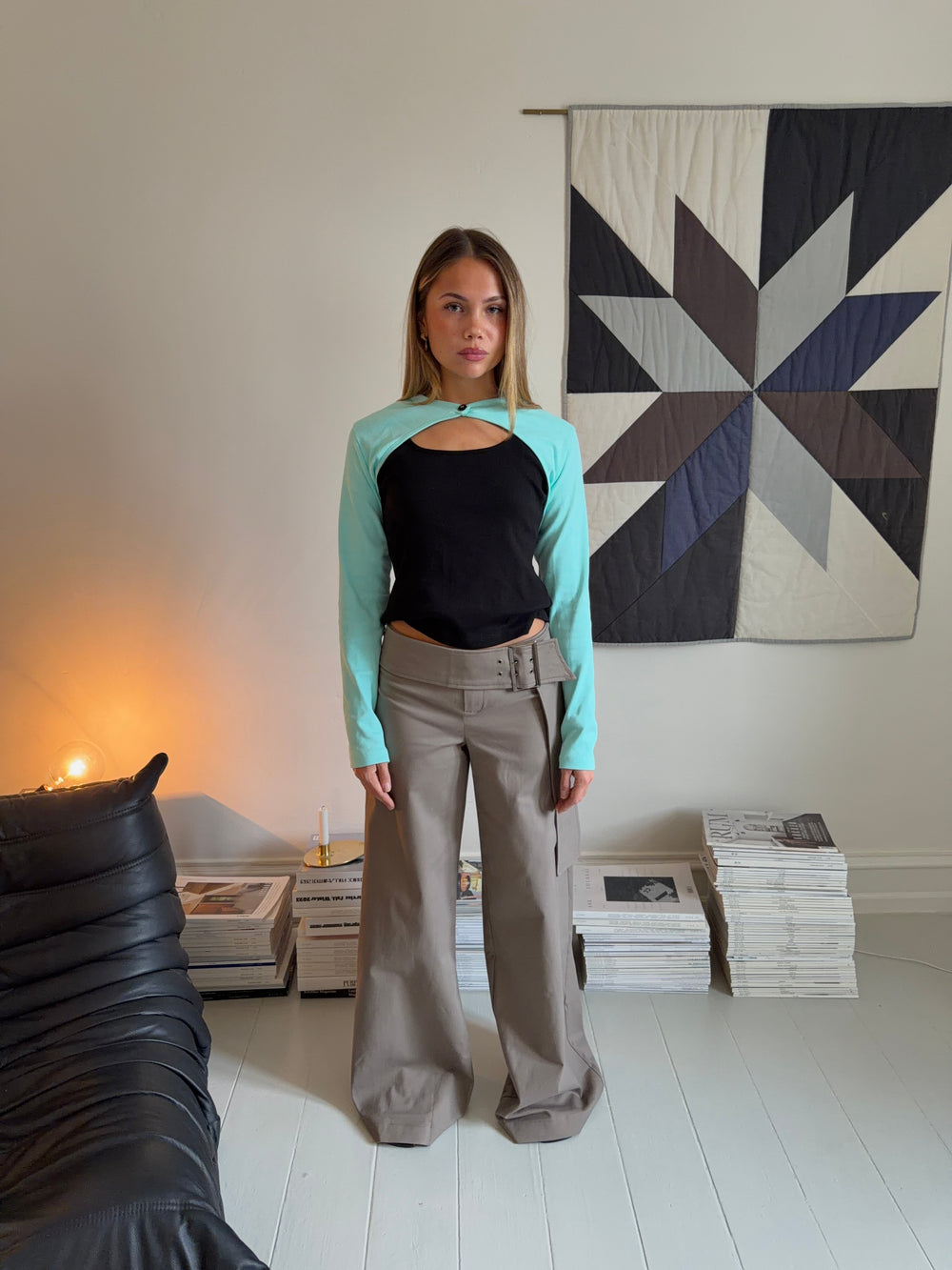 Tabea pants with belt - Taupe