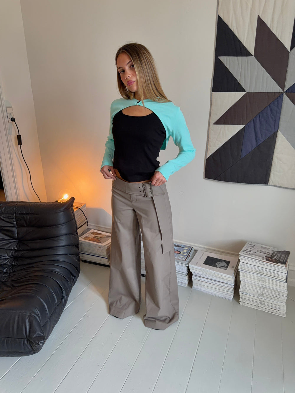 Tabea pants with belt - Taupe
