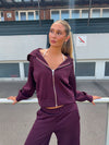 Katinka zip up hoodie - Dark purple